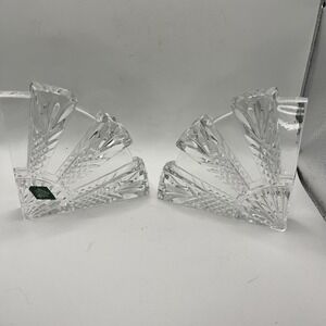 Shannon Crystal Bookends Designs Of Ireland 24% Lead Crystal Fan Shaped